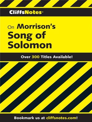 cover image of CliffsNotes on Morrison's Song of Solomon